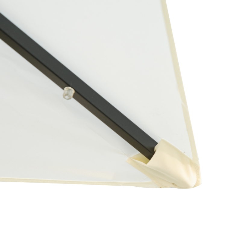 Outsunny Chapéu de Sol com Luzes LED 268x205x248 cm Chapéu de Sol de Jardim Inclinável até 45° e Abertura a Manivela Creme