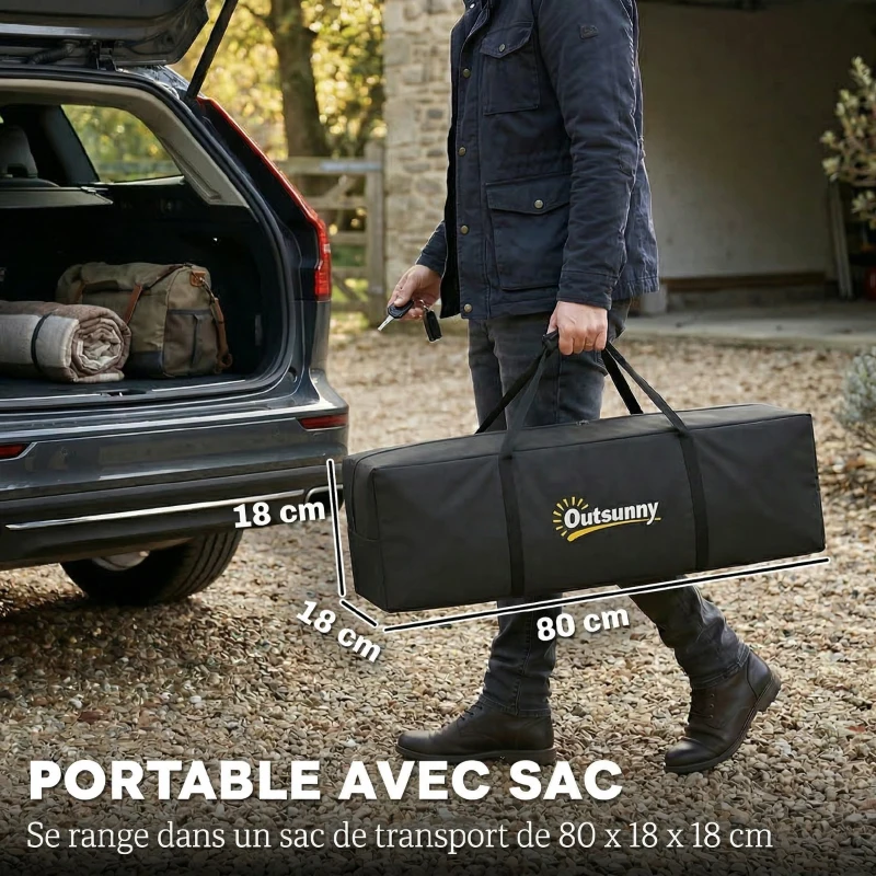 Outsunny Tente de Camping Dôme 2 Personnes 3-4 Saisons Imperméable 3000mm Montage Facile 2 Portes 210x210x150cm Gris Foncé