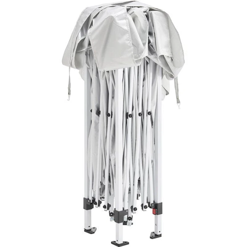 Tonnelle de jardin pliante - Cadre blanc et toile écru - 3 x 3 m - Sac de transport