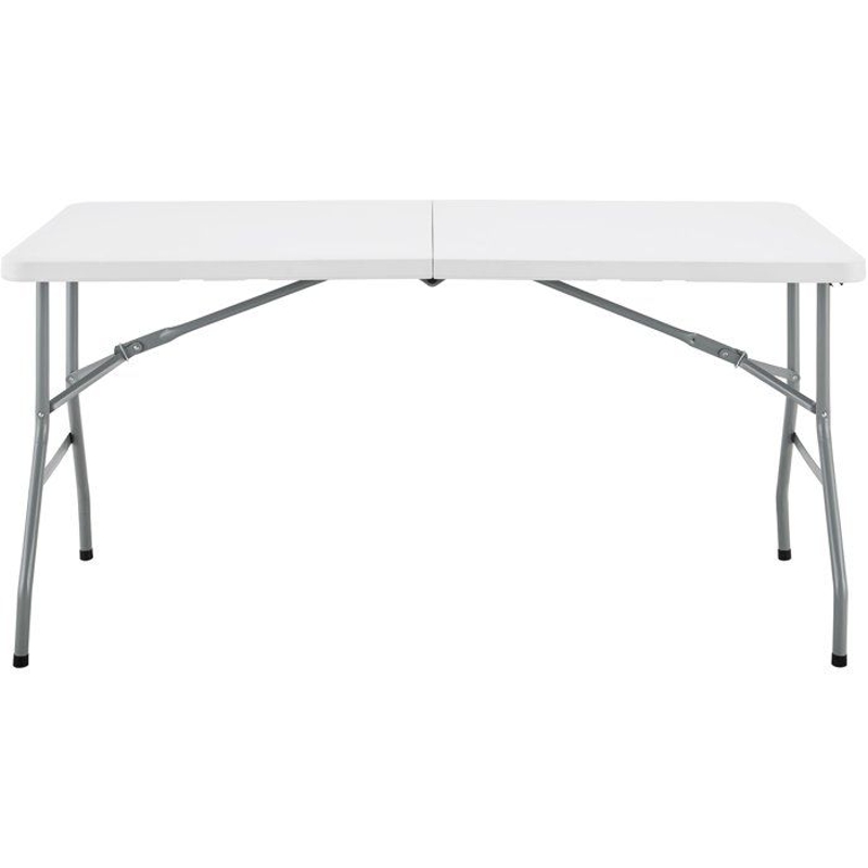 Table de réception pliante - TERRANOVA - Blanche - Structure acier et Plateau en Polyéthylene PEHD - 6 personnes - 152x70xH73,5 cm