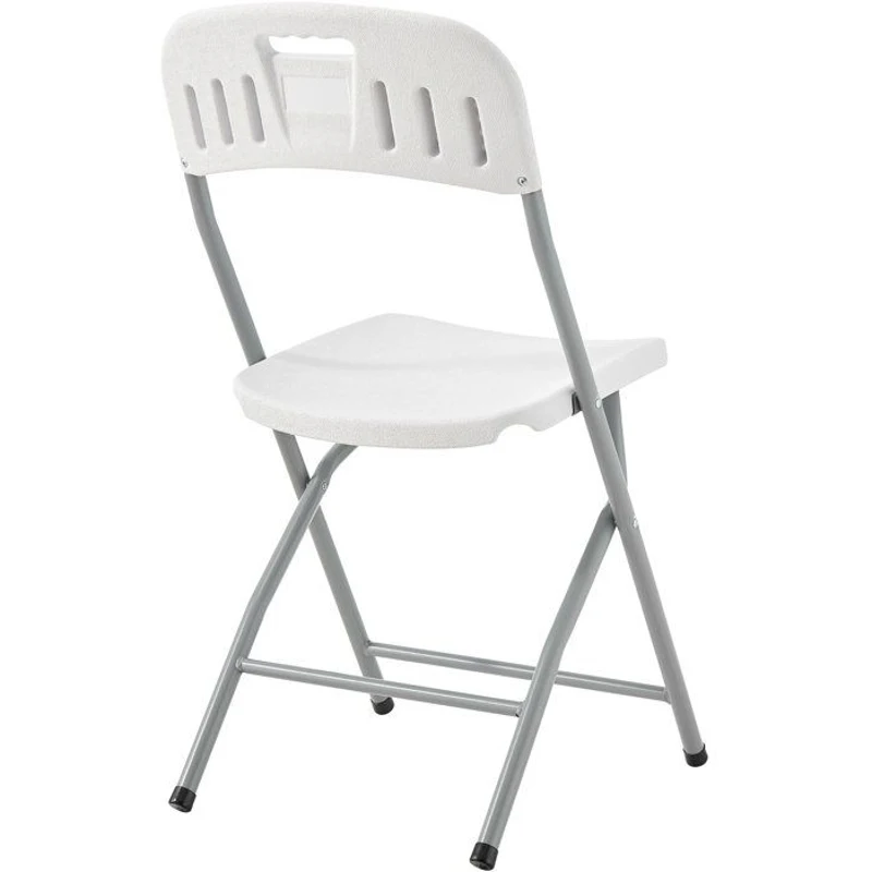 Lot de 2 chaises de réception pliantes - TERRANOVA - 48x44,5xH86 cm - Structure en acier et assise en Polyéthylene PEHD - Blanc