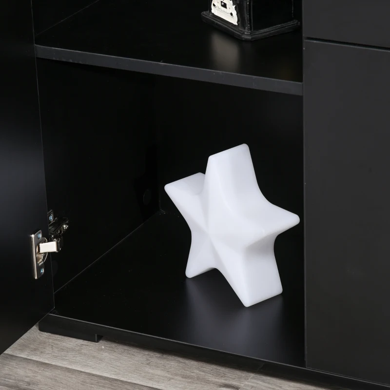 Homcom Mobilier Multiuz 79×36×74 cm – Alb cu Sertare si Dulapuri Push(m-14)