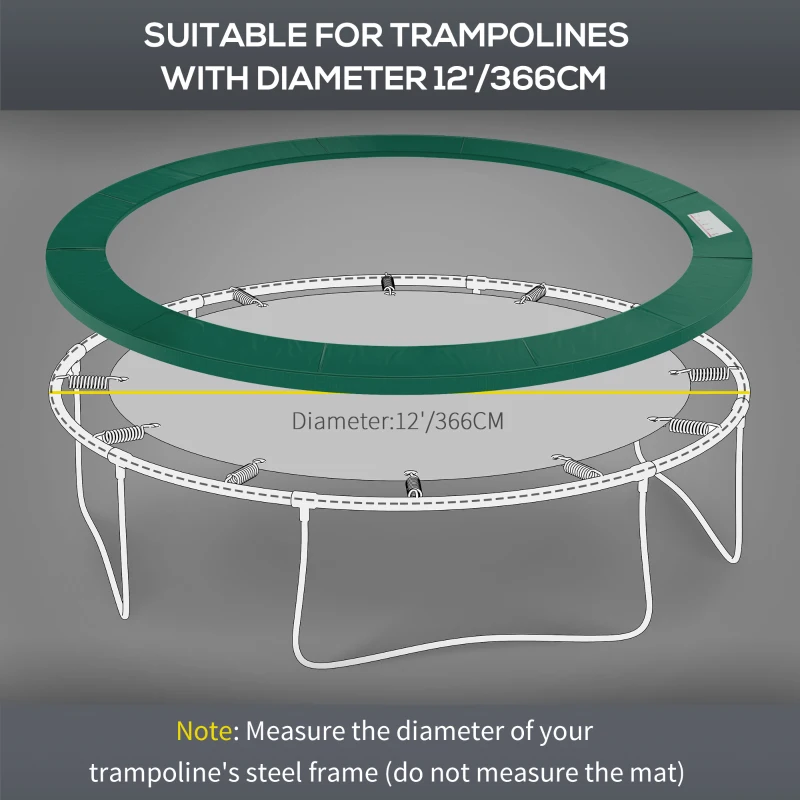 HOMCOM  Trampoline Safety Pad, 8 ft-Green