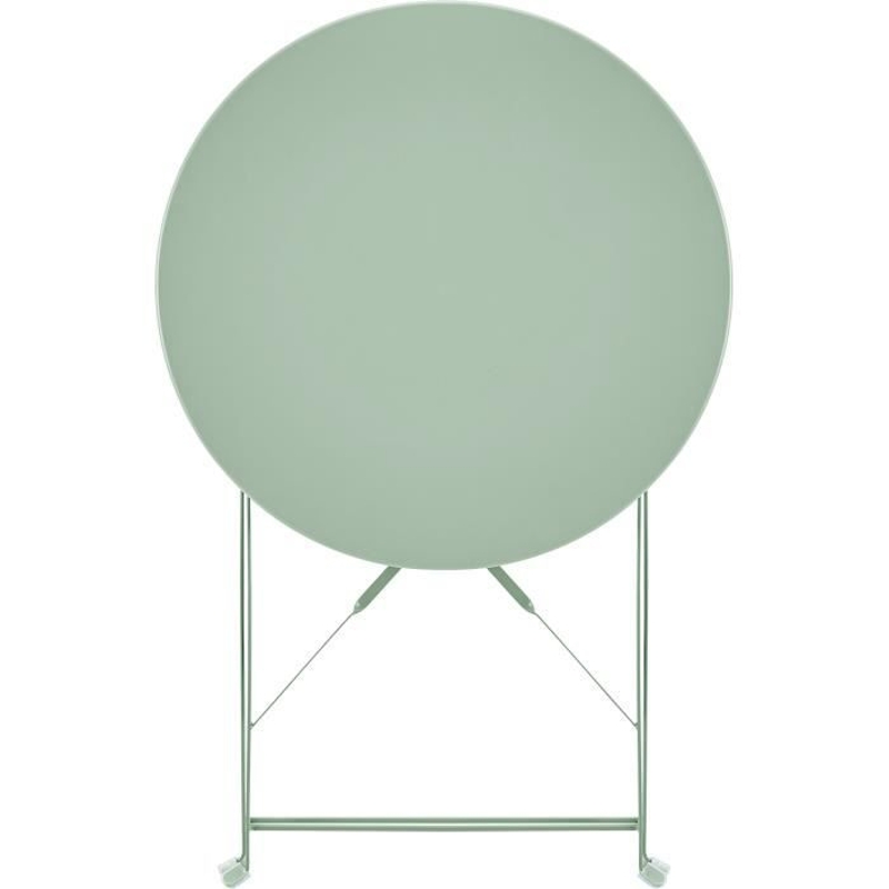 Set bistrot 2 personnes - Table ronde pliante 60 cm + 2 chaises - Acier thermolaqué - Vert