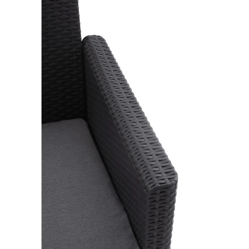 Salon de jardin modulable en résine imitation rotin tressé - Noir - KETER - 4 personnes - MARIE