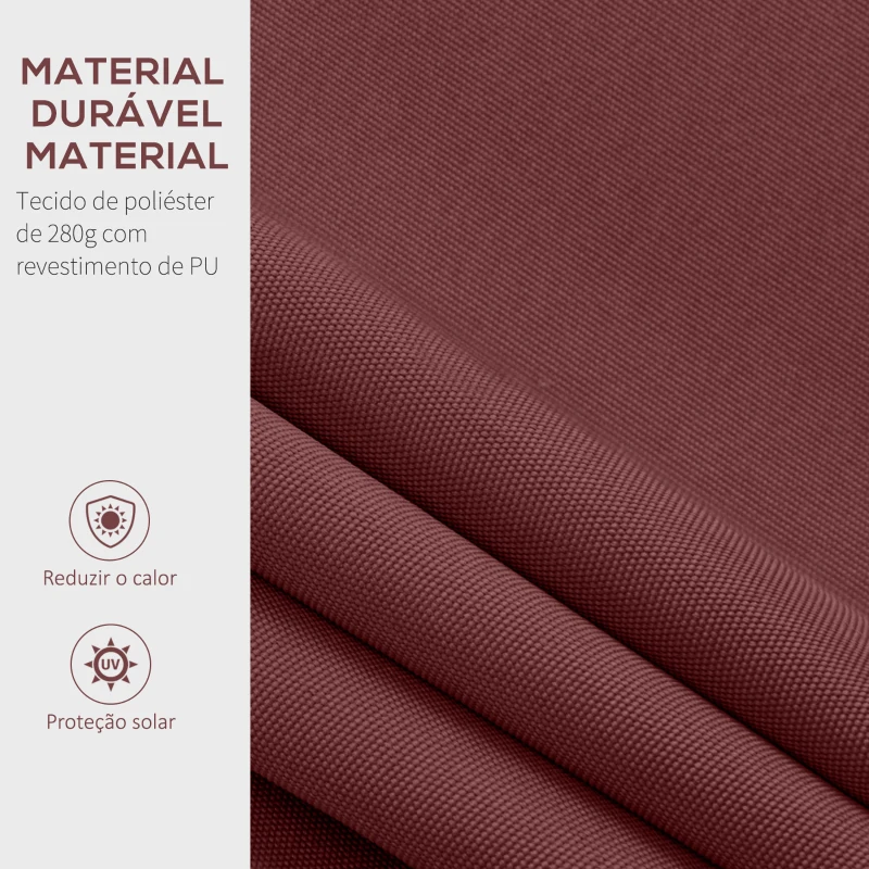 Outsunny Toldo Manual Retrátil 3,5x2,5 m com Ângulo Ajustável Manivela, Estrutura de Alumínio e Proteção UPF30+ Vinho Tinto