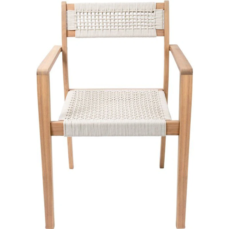 Lot de 2 fauteuils de jardin - ARAWA - Bois d'Acacia FSC - Empilable - Cordage tressé - 57 x 59 x 85 cm