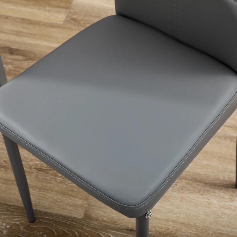 Homcom Set Pranz 5 piese: Masa si 4 Scaune Gri pentru Bucatarie