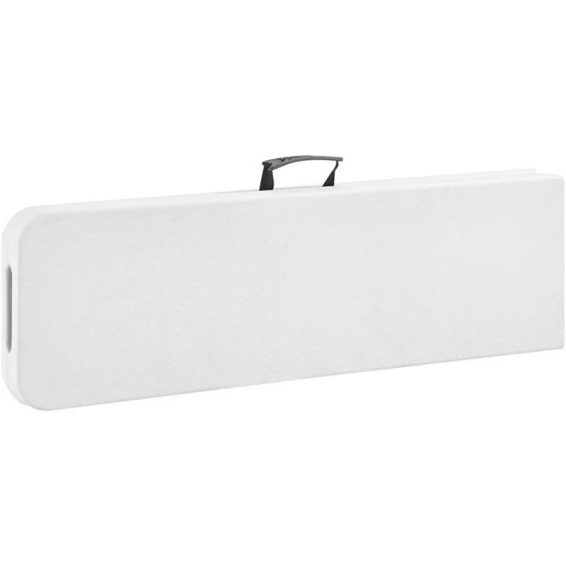 Banc de réception pliable - TERRANOVA - Blanc - Structure en acier et assise en Polyéthylene PEHD - 4 personnes - 180x28xH43 cm