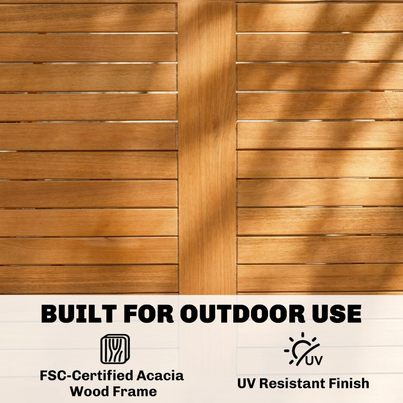 Outsunny Gartenmöbel Set FSC Holz Sitzgruppe 5-teilig Klappbar Tisch mit 4 Klappstühlen Lamellendesign