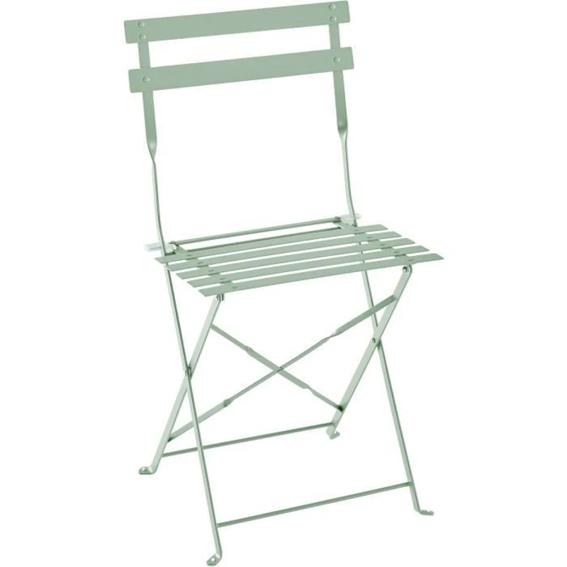 Set bistrot 2 personnes - Table ronde pliante 60 cm + 2 chaises - Acier thermolaqué - Vert