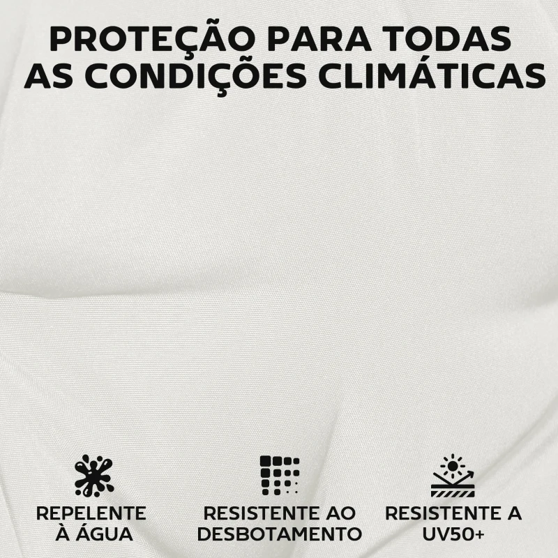 Outsunny Conjunto de Almofadas para Cadeiras de Jantar 46x42x7 cm 6 Peças com Capa Lavável e Laços, Impermeável e Anti-UV Creme