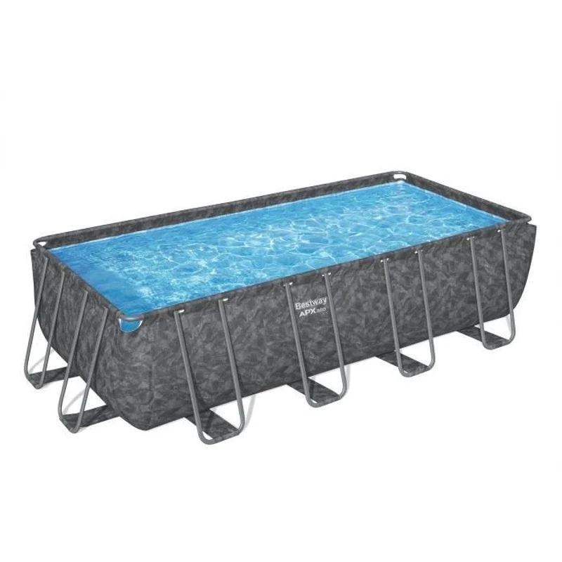 Kit Piscine hors sol tubulaire BESTWAY - APX 365 - 549 x 274 x 132 cm - Rectangulaire (Filtre a sable, 250g polysphere, échelle, bâc
