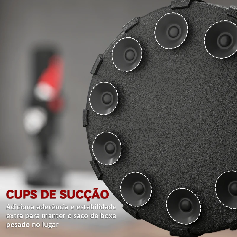 SPORTNOW Saco de Boxe de Pé Faixa de Altura Ajustável 65–175 cm Base Recarregável com Ventosas A 57x57x175 cm Preto