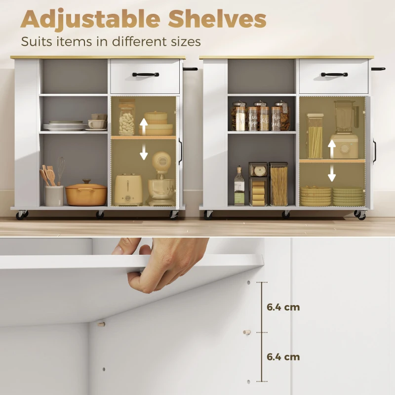 HOMCOM Cărucior mobil multifuncțional pentru depozitare