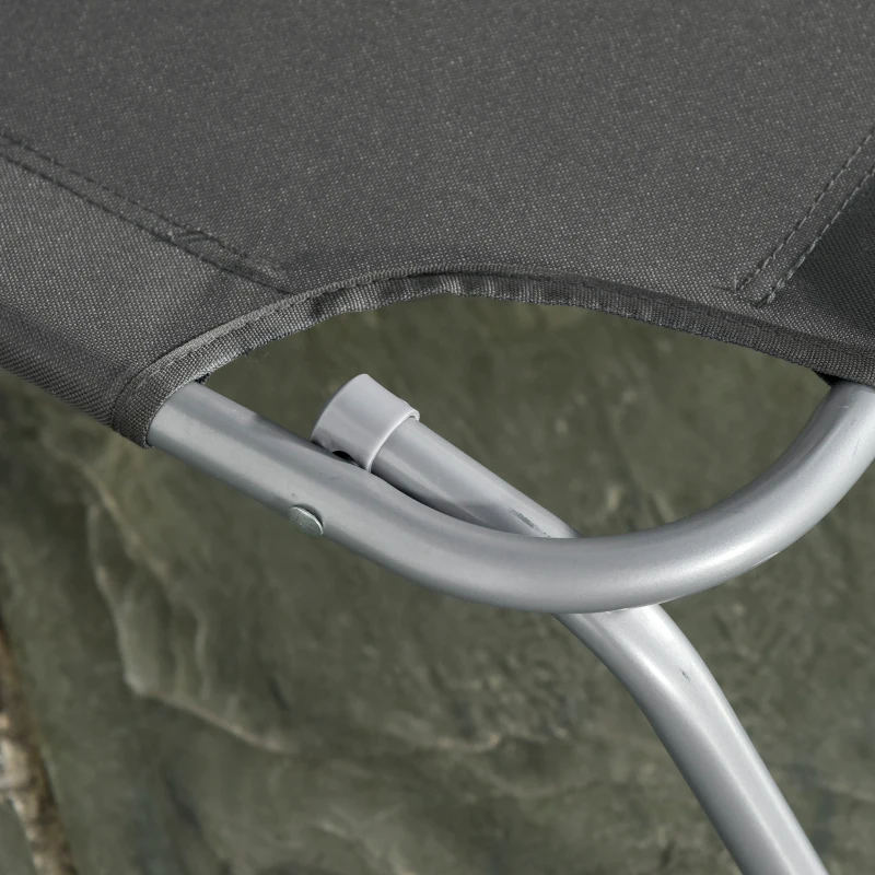 Outsunny Espreguiçadeira Dobrável Espreguiçadeira de Jardim com Encosto Ajustável em 5 Posições para Terraço 187x55x24 cm Cinza