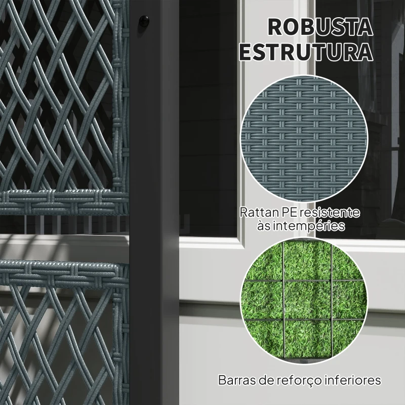 Outsunny Floreira com Treliça Floreira Exterior Grande para Plantas Trepadeiras Vaso com Forro 90x35x148 cm Cinzento Escuro