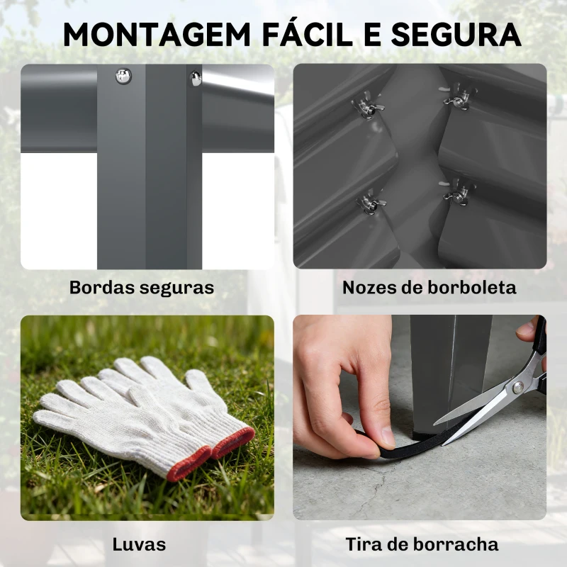 Outsunny Mesa de Cultivo com Cobertura de Estufa e Prateleira Inferior 120x55x140 cm Cinzento Escuro