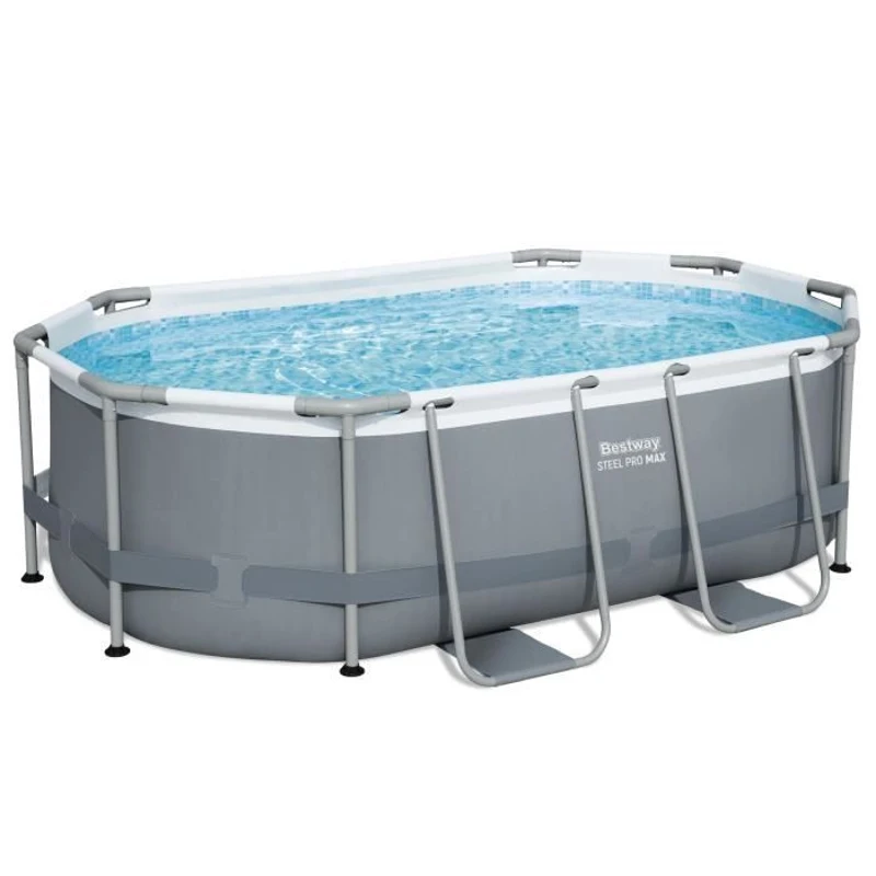 Kit Piscine hors sol tubulaire BESTWAY - Steel Pro MAX™ - 305 x 200 x 84 cm - Ovale (Livrée avev filtre a cartouche et 1 cartouche)