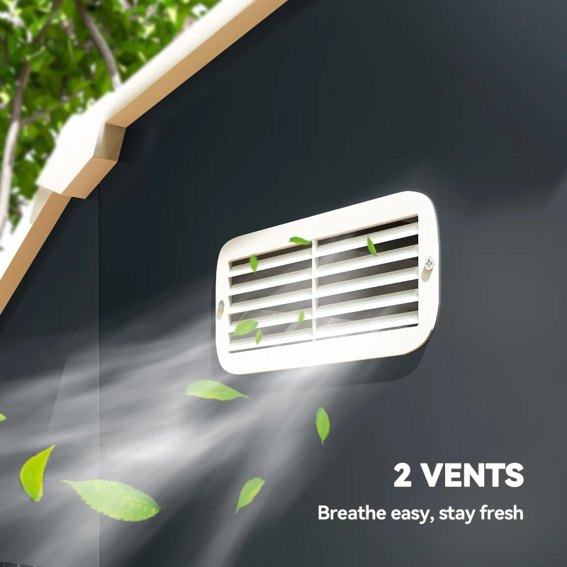 Outsunny Domek narzędziowy do ogrodu, odporny na warunki atmosferyczne, 2 okna, 2 drzwi, 238 x 132 x 198,5 cm, Ciemnoszary