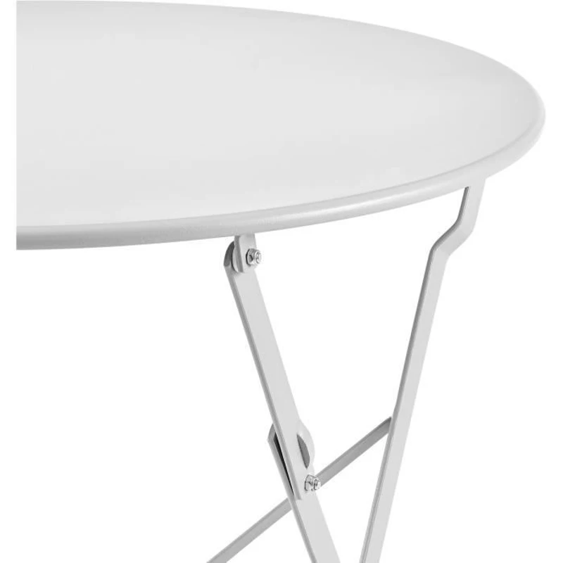 Set bistrot 2 personnes - Table ronde pliante 60 cm + 2 chaises - Acier thermolaqué - Gris