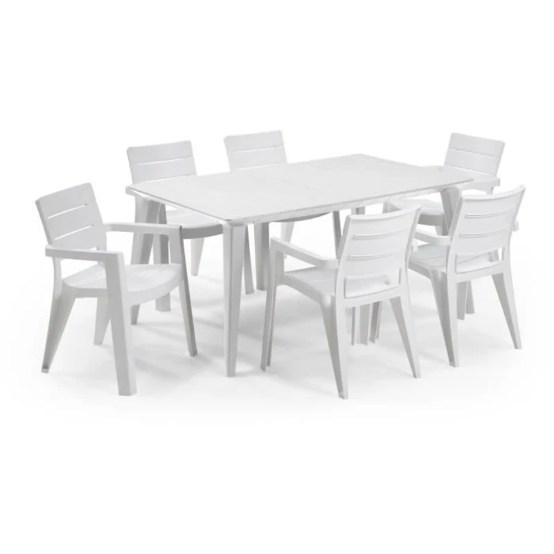 Table de jardin - Rectangulaire - Coloris : blanc - En résine - 6 personnes - LIMA - Allibert by KETER