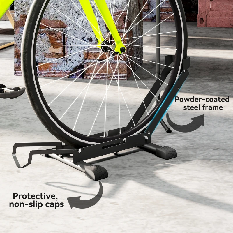 SPORTNOW Stojak na rowery dla rowerów stalowy z możliwością przechowywania opon o szerokości 80 mm 75 x 41 x 81H cm Czarny