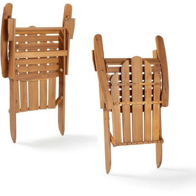Fauteuil de jardin Adirondack pliable en bois d'Acacia FSC - 72,5 x 89,5 x H.94 cm