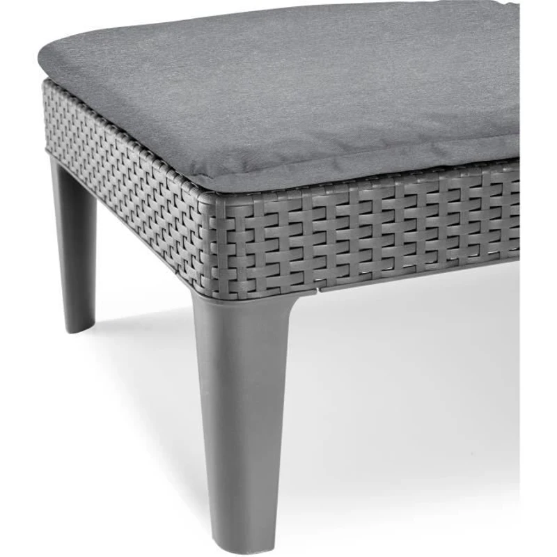 Bain de soleil - Allibert by KETER - Jaipur - en résine imitation rotin tressé - Gris