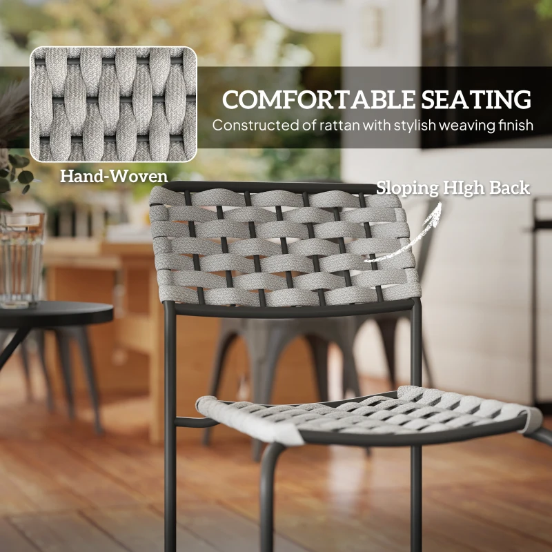 Zestaw mebli ogrodowych z polirattanu, dla 2 osób, balkonowy