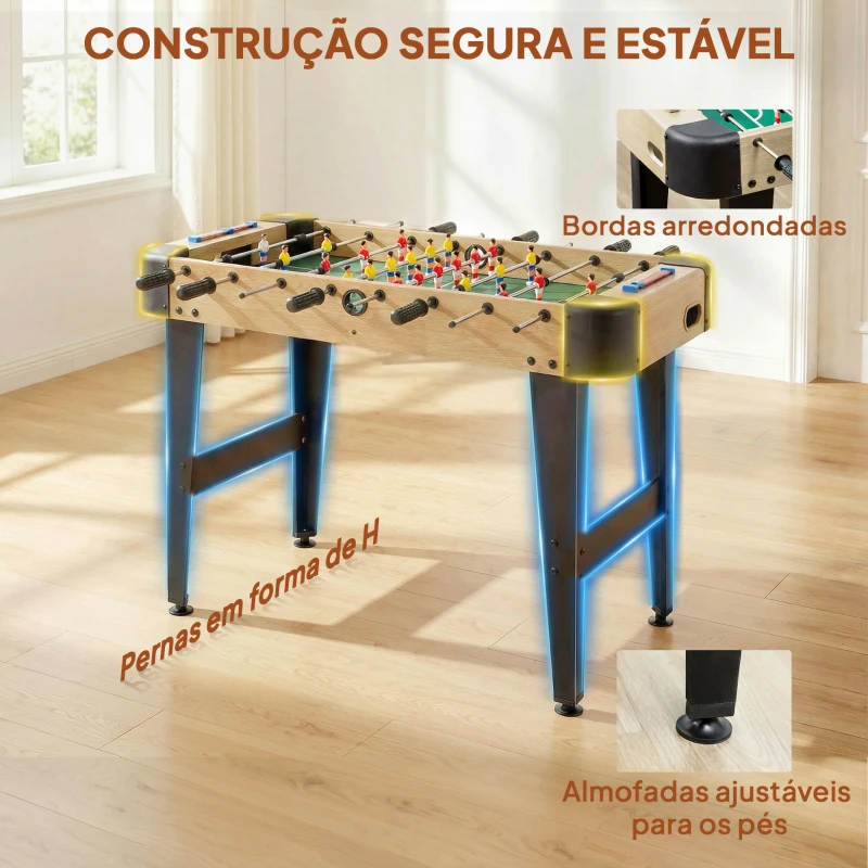 SPORTNOW Mesa de Matraquilhos de 92 cm com 22 Jogadores 2 Bolas Marcadores Manuais Pegas Antiderrapantes Madeira