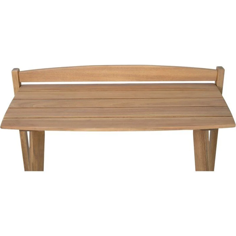Ensemble bar de jardin - ZANZIBAR - Bois d'Acacia FSC - 1 table rectangulaire 44,5 x 100 x 112 cm - 2 tabourets 37 x 35 x 72 cm