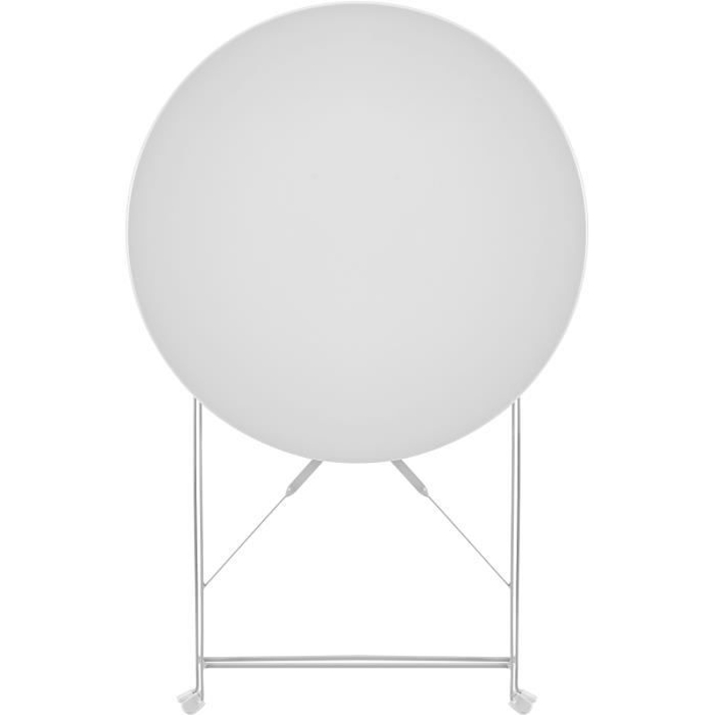 Set bistrot 2 personnes - Table ronde pliante 60 cm + 2 chaises - Acier thermolaqué - Gris