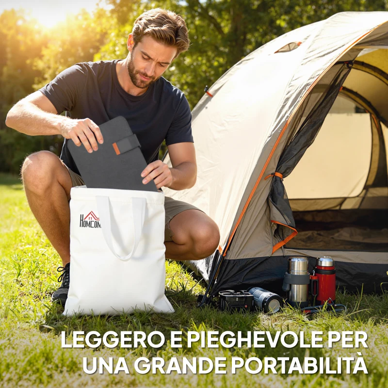 HOMCOM Caricabatteria Solare 36W Pieghevole con Attacco Tipo-C, Impermeabile IP67 in ETFE, Grigio