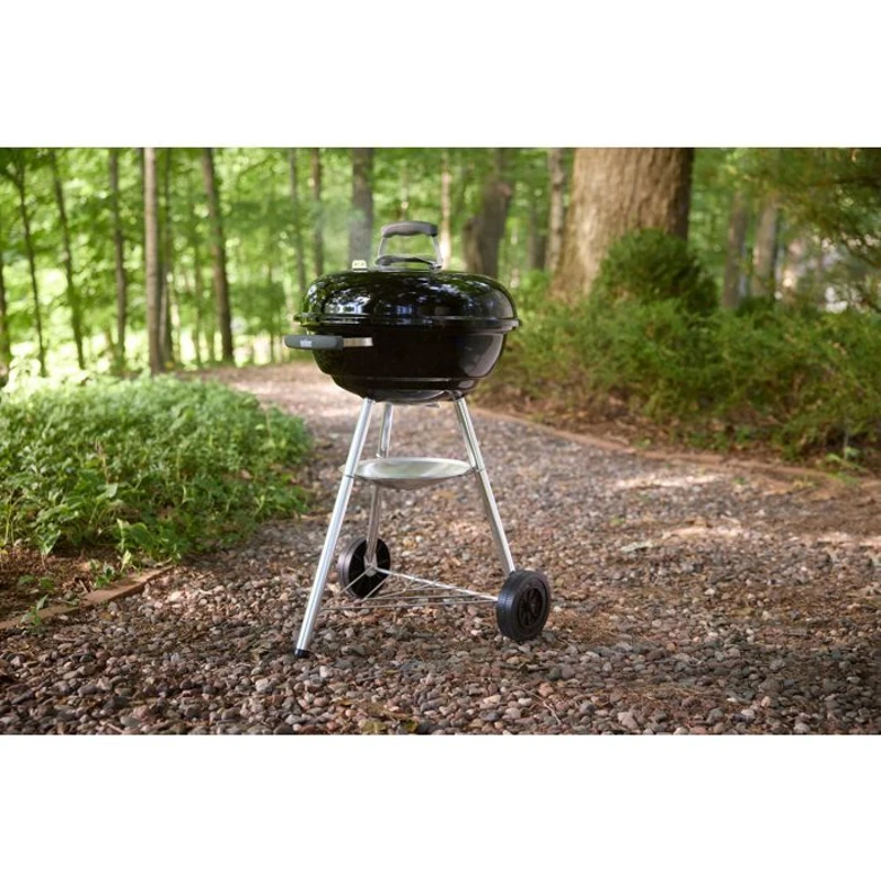 Barbecue a charbon - Weber - Compact Kettle - Ø47 cm - Acier émaillé - Clapet d'aération - 6 couverts - Noir