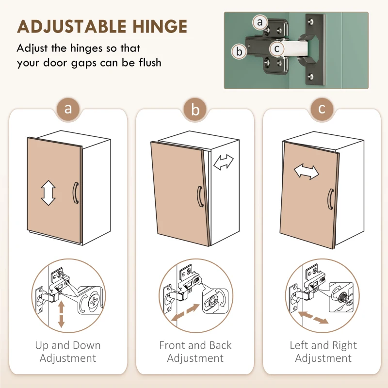 HOMCOM Kitchen Cupboard, 172cm Freestanding Storage Cabinet with Doors and Shelves, Light Green
