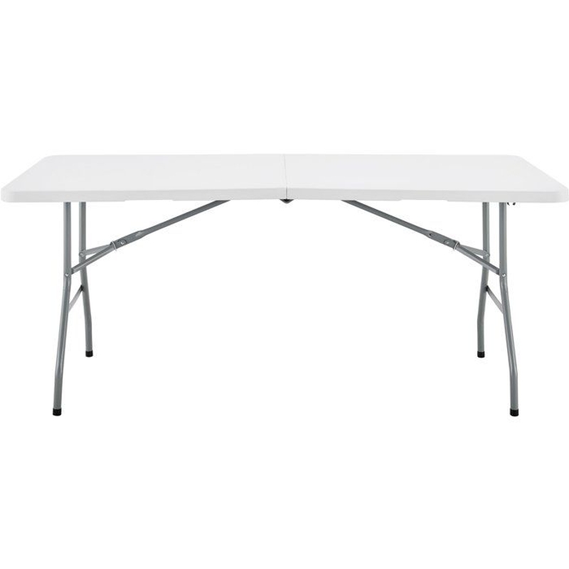 Table de réception pliante - TERRANOVA - Blanche - Structure acier et Plateau en Polyéthylene PEHD - 8 personnes - 180x74xH73,5 cm