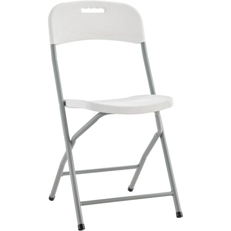 Lot de 2 chaises de réception pliantes - TERRANOVA - 48x44,5xH86 cm - Structure en acier et assise en Polyéthylene PEHD - Blanc