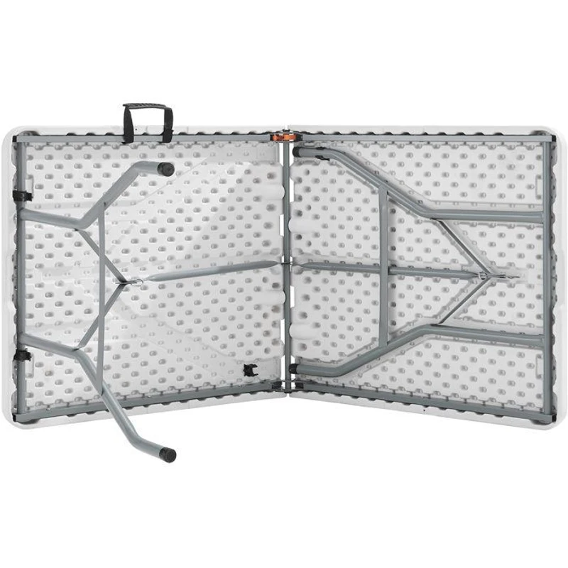 Table de réception pliante - TERRANOVA - Blanche - Structure acier et Plateau en Polyéthylene PEHD - 6 personnes - 152x70xH73,5 cm