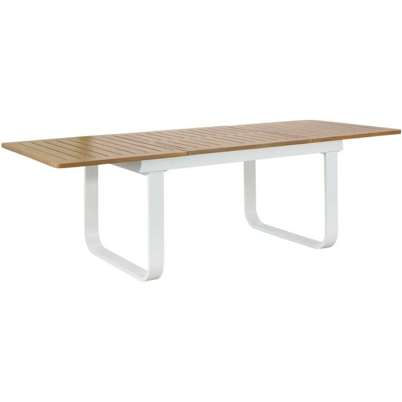 Ensemble repas de jardin - Table extensible 155/246 x 100 x 74 cm + 6 fauteuils - Aluminium - 6 personnes - VIANEA