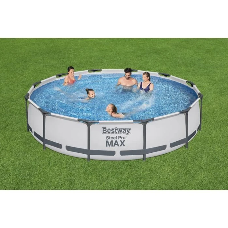 Kit Piscine hors sol tubulaire BESTWAY - Steel Pro Max™ - 366 x 76 cm - Ronde - (Inclus 1 pompe de filtration et 1 cartouche)