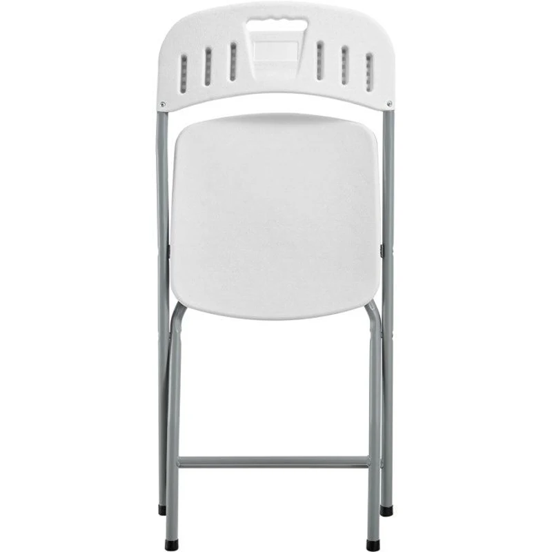 Lot de 2 chaises de réception pliantes - TERRANOVA - 48x44,5xH86 cm - Structure en acier et assise en Polyéthylene PEHD - Blanc