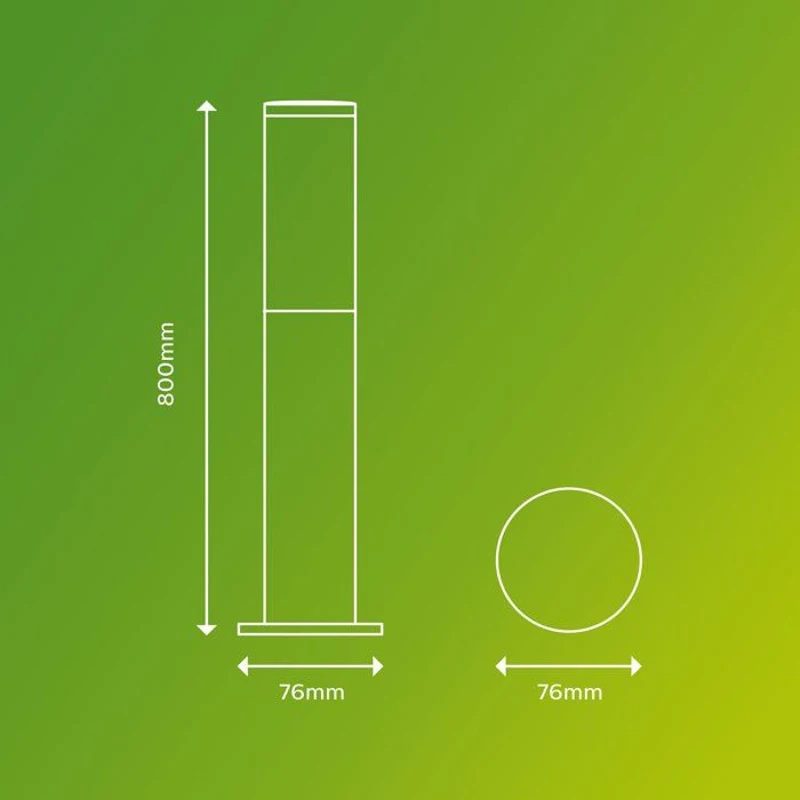 Lampadaire extérieur sur poteau - UTRECHT - Poteau anthracite - 1x20 W - Haute tension