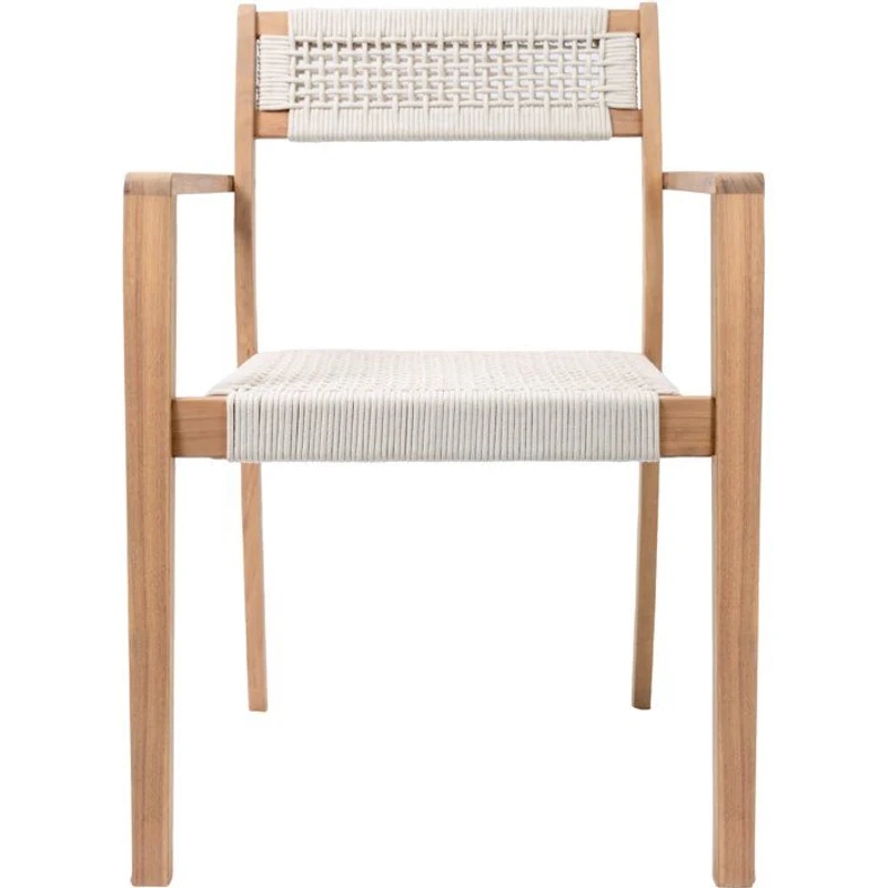 Lot de 2 fauteuils de jardin - ARAWA - Bois d'Acacia FSC - Empilable - Cordage tressé - 57 x 59 x 85 cm