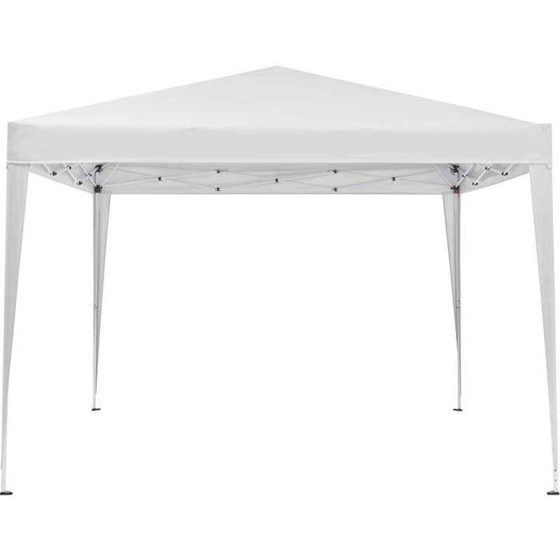 Tonnelle de jardin pliante - Cadre blanc et toile écru - 3 x 3 m - Sac de transport