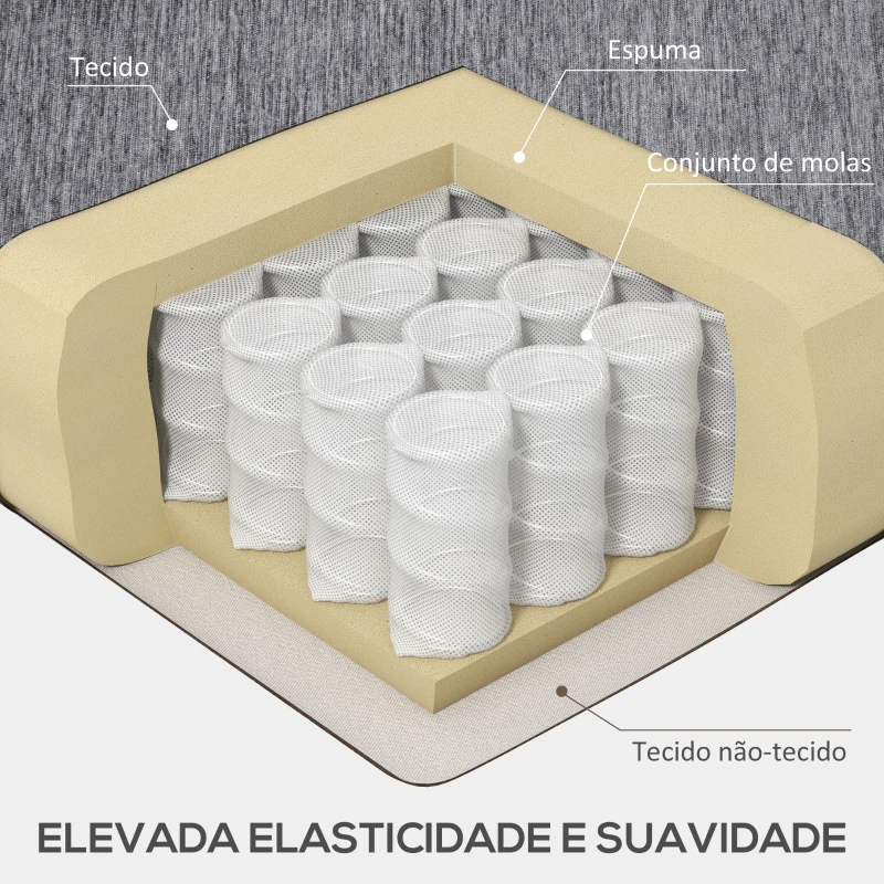 HOMCOM Sofá de Canto com Chaise Longue em Forma de L Estofado em Poliéster para Sala Capacidade 250 kg 215x142x88 cm Cinza