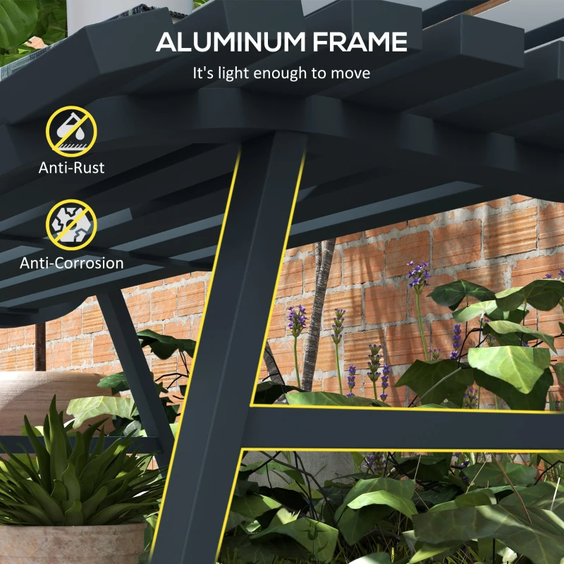 Outsunny Ławka ogrodowa 2-osobowa, aluminiowa, odporna na warunki atmosferyczne