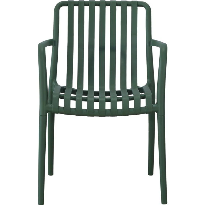Lot de 4 fauteuils de jardin - SOLARIA - Empilables - Polypropylene renforcé - 55 x 58 x 81 cm - Vert