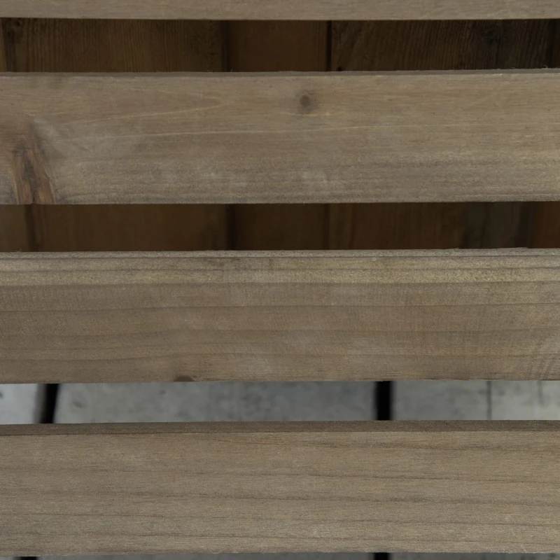 Outsunny Conjunto de 2 Suportes de Madeira com Rodas para Plantas Vasos de Interior e Exterior Carga 50 kg Castanho Escuro