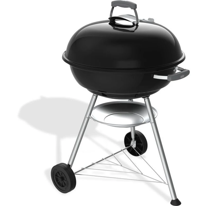 Barbecue a charbon - Weber - Compact Kettle - Ø57 cm - Acier émaillé - Clapet d'aération - 9 couverts  - Noir
